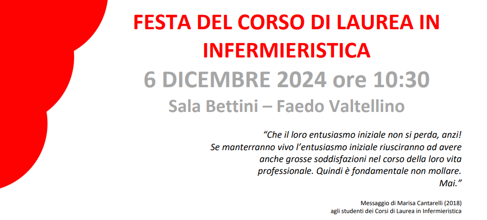  FESTA DI LAUREA IN INFERMIERISTICA - 6 DICEMBRE 2024 